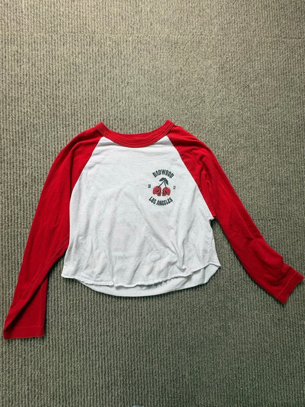 Badwood Los Angeles 2013 Raglan Cherry Tee Crop Size small